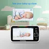 HelloBaby Upgrade 5 "Baby Monitor med 26 timmars batteri, 2 kameror, Pan Tilt Zoom, 1000ft Range, Video Audio Baby Monitor, No WiFi, Vox, Night Vision, 2way Talk, 8 Lullabies