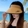 VISURI NUOVA TACCHIO STILE PER DONNE IN SUMPITY OUTDOOR ANTI-UV BRIM BRIM HURMADE HACK Fashion e versatile cappello a cilindro vuoto Cappello da sole Y240417