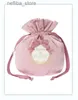 Cosmetic Bags Japanese Fashion Flowers Pleated Handle Silky Lace Satin Portable Shoulder Bag Handbag Women Girls Sweet Buggy Bag Cosmetic Bag L410