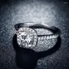 Cluster Rings 2024 Real Pave Seting Crystals från Plant Trendy Sale Authentic 925 Sliver Finger Ring Smycken Fine Fine