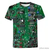 T-shirt maschile nuove magliette elettroniche T-shirt 3d computer CPU Stampato Fashi