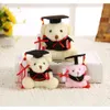 Urso de pelúcia fofo com chapéu e lembranças uniformes presentes de graduação macia personalizada brinquedo de pelúcia