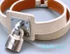 Bracelets high quality brand jewerlry real leather bracelet for women lock pendant double tour leather