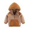 Jackor Jumping Meters 2-7T Winter Hood Baby Solid Zipper Boys Girls Coats Fahion Children's Outwear Fleece Kids Clothes