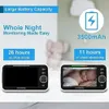 HelloBaby Upgrade 5 "Baby Monitor med 26 timmars batteri, 2 kameror, Pan Tilt Zoom, 1000ft Range, Video Audio Baby Monitor, No WiFi, Vox, Night Vision, 2way Talk, 8 Lullabies