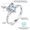 ATTAGEMS 20Ct 80mm Heart Shape Engagement Womens Ring Solitaire 925 Sterling Silver Diamond Rings Fine Jewelry 240417