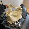 Bolsa de ombro feminino Tote de cordão de fadra de moda Bolsas de moda plissada Bolsa de axil de cor sólida Bolsa de bolsa de mão superior bolsa de bolsa