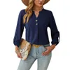 2024 Spring/Summer Women's New V-Neck Solid Color Comfortable And Breathable Leisure Long Sleeved Top