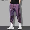 Pantalons masculins Joggers hommes Streetwear Techwear Pantalon Casual-Helle Longle Reflèteux Pantalons de survêtement imperméables mâle 2023 Corée Fashion Q240417