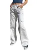 Pantalon féminin à la jambe haute taure de taille pour les femmes Boyfriend Boute à basse hauteur Bouton Straight Vintage 90S Jeans