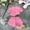 PRAD2024 Nieuwe zomerkleding Kleine babykleding Een klein meisje Birthday Gift Fashion Designer Brand Children's Clothing Tweedelig set Verjaardagscadeau