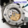 Swiss AP Wrist Watch Royal Oak Offshore Series 15710ST Aço Black Disc Men's Sports Mechanical Backthrough Diving Watch