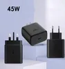 Super szybka ładowarka telefonu komórkowego 45 W EP-TA845 Kabel adaptera typu C dla Samsung Galaxy Ultra S21 A91 A71 A80 Uwaga 10 20 S20 Plus S20