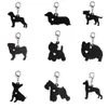 BA9Q Keychains Lanyards Animal Schnauzer Black Dog Key Chain med 11 mm hummerlås Fashion smycken nyckelchains tillbehör för kvinnor D240417