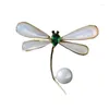 Broschen Kupfer eingelegt Zirkon Corsage Shell Smart Little Dragonfly Brosche Professionelle Anzug Accessoires Pin Männer und Frauen