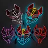 Arrivée a mené Luminous Cosplay Anime Mask Mask Light Up Fox Mask Halloween Party Mask Carnival Party LED MASKE 240417