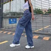 2024 High waisted pocket workwear loose straight leg denim pants for women WOMEN JEANS