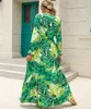 Повседневные платья женское платье с цветочным принтом Красивое летнее пляжное отдых элегантное длинное рукав Макси