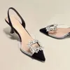 Spring and Autumn Fashion New Sexy Banquet Comfortable Crystal Transparent Solid Color Pointed Toe Women's High Heels