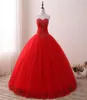 2018 Nya röda quinceanera klänningar spetsapplikationer pärlor bollklänning prom homecoming sweet 16 klänning plus storlek vestido de 15 ano q679490388