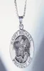 Pendanthalsband Round Angel St Michael Medallion Halsband St Christopher Sliver Gold Color Cuban Curb Chain7711431