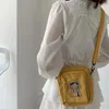 Torby na ramię Małe damską torbę posłańca Japonia Korea mody mini canvas crossbody for Women 2024 Phone zamek błyskawiczny