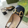 Designer schoenen met gespeld dames sandalen zwarte slingbacks midden hielpomp dikke enkelband casual stijl jurk schoenen Italië gemaakt maat ün 34