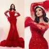 Fashion Women Evening Dresses Sweetheart Removable Sleeves Prom Gowns Sequins Feather Sweep Train Dress Custom Made Robe De Soiree