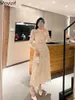 Vestidos de trabalho retro fivela melhorada Cheongsam Lace Top Meia saia Conjunto de duas peças 2024 Early Autumn Temperament Slimming Feminino Roupas femininas