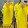 Vêtements ethniques Kaftans Yellow Kaftans Farasha Abaya Robe de Dubaï Maroc est une longue longue