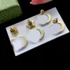 Elegant Stud Ored Ored Oreing Designer Lettre cuivre G Charme blanc AB CRISTAL DANGE 18K Gold oreille de goujon Boucles d'oreilles pour femmes bijoux de la mode Gift de fête de mariage