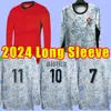 Long Sleeve 24 25 25 Joao Felix 축구 유니폼 루벤 네브 브루노 호날두 페르난데스 2024 축구 셔츠 남자 전체 키트 Diogo J. Otavio 팬 버전 포르투갈 홈