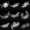 Barrettes Hair Clips Luxury Crystal Pearl Flower Comb Headband Tiara For Women Bride Party Bridal Wedding Accessories Jewelry