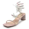 Hot Rhinestone Transparent Sandals Platform Wedges Womens High Sandles Heels Summer Sandal Shoes Mervatile Thick Heel Fairy Bow Roman Flip Flop 240228