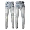 Mens Jeans Denim Skinny Designer Black Ripped Man Rip Straight Leg Zipper Fly Hole Fashion Long Hip Hop Men White Pants 20Ss Rock Grey Dhreh