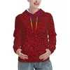 Bluzy damskie czerwone i czarne lampart unisex zwierzęcy futra futra druk odzieży wierzcha bluzy z kapturem zima