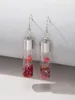 Boucles d'oreilles en peluche à tendance sèche fleurs de fleurs goutte pour femmes Charmes à la main