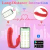 App Vibradores vestíveis Panties vibratórios telescópicos clitóris G Vibração do manto Vibração Dildo Remote Sexy Toys for Women Couples