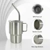 ハンドル付きステンレス鋼ワインタンブラー3オンスミニエッグカップシルバーカラー再利用可能なタンブラーダブルウォールマグ100pcs/ctn