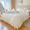 Instagramプリンセススタイルのキルトキルトカバー白い4ピースの純粋な綿洗浄ベッドスカートの寝具240417