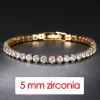 Bracelet Hiphop Homme Iced Out 3/4 / 5 mm Cumbic Zirconia Mens Diamond Chain sur la main Bijoux de street