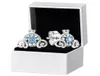 Blue Stone Dypkin Coldings 925 Sterling Srebrne oryginalne pudełko dla kobiet dziewczęta impreza Prezent Biżuteria 4946147