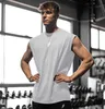 Spor salonu yaz fitness spor tankı erkek için nefes alabilen nem emici gevşek antrenman kolsuz hızlı kurutma kam omuz kısa kollu gömlek