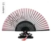 Decorative Figurines 10pcs Flower Floral Fabric Pocket Folding Bamboo Fan Wedding Invitation Decorations House Crafts