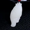 Pendants Natural Green Hand Carved Carp Jade Pendant Fashion Jewelry Men's And Women's Gold Necklace