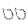 Hoop Huggie Hie Siology 925 Sterling Sier Shine Caiflower Grandes boucles d'oreilles pour les femmes lourdes minimalistes de la boucle d'oreille en coré