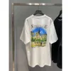 Spring/summer High Edition B Home Paris Castle Large Print Pullover Round Neck Loose Unisex T-shirt Short Sleeve