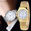 Wristwatches Fashion Women Men Watch Flexible Elastic Band Quartz Wrist Steel Strap Couple Gift d240417