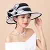 Beralar Fedoras Hat Kadın Bayanlar Günü Plajı Visor Cap Tatil Partisi Japon Yaz Kadın Şapkaları Düğün Gösterisi Fascinators H6613