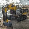 Diecast Model Cars Remote Controlled Alloy Excavator Crane Dump Truck 2.4G 12 Channel DIY Building Block RC Car Building Electric Toy J240417